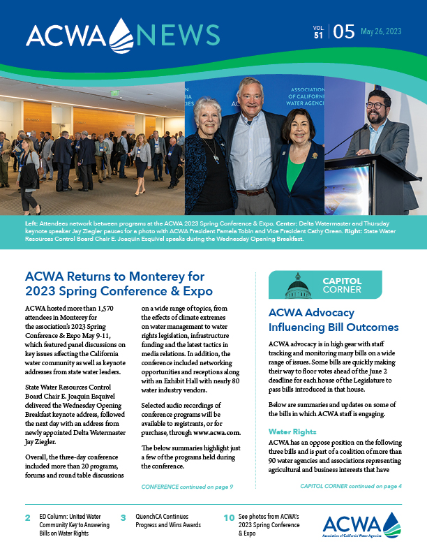 May 26, 2023 ACWA News Now Available Association of California Water